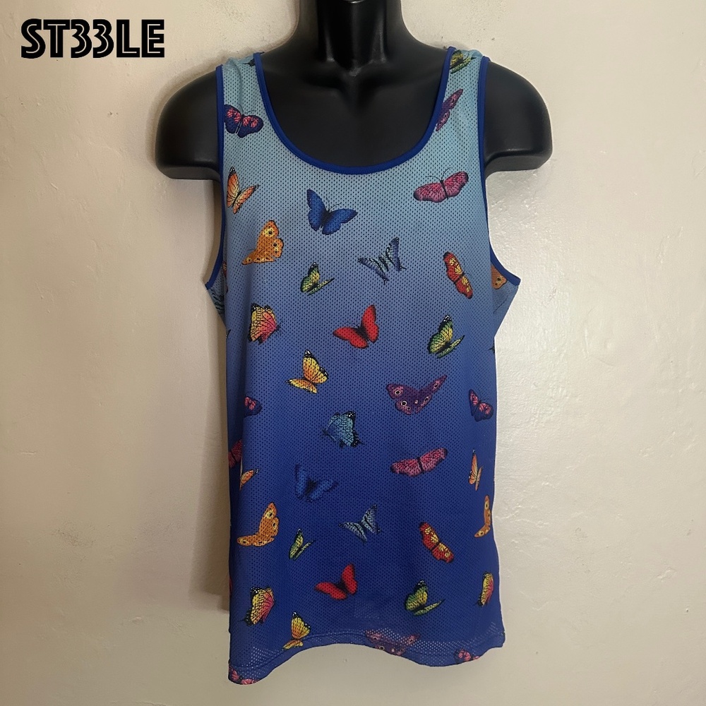 Steele Mesh Tank Top Gently worn 90% polyester/10% elastane pinpoint mesh